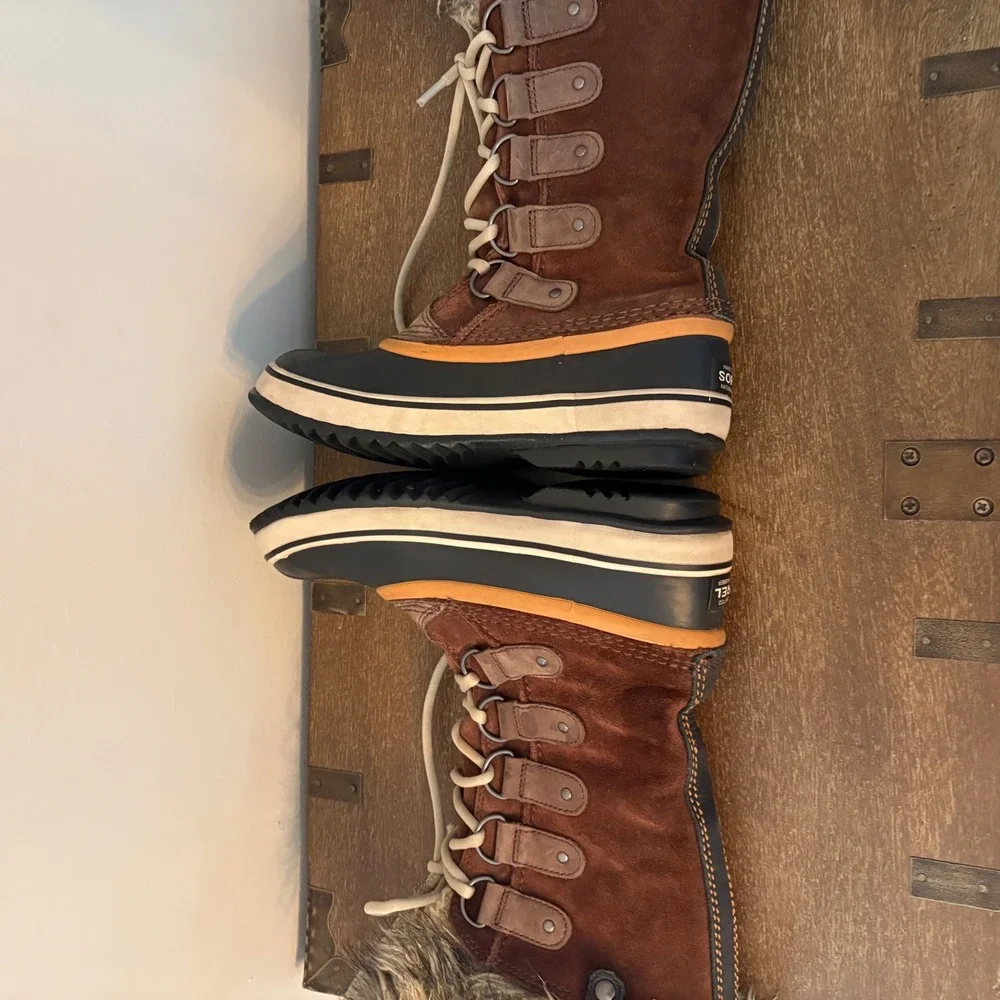 Sorel Joan of Arctic Waterproof Winter Boots Brown Suede Faux Fur NL1540-256 6